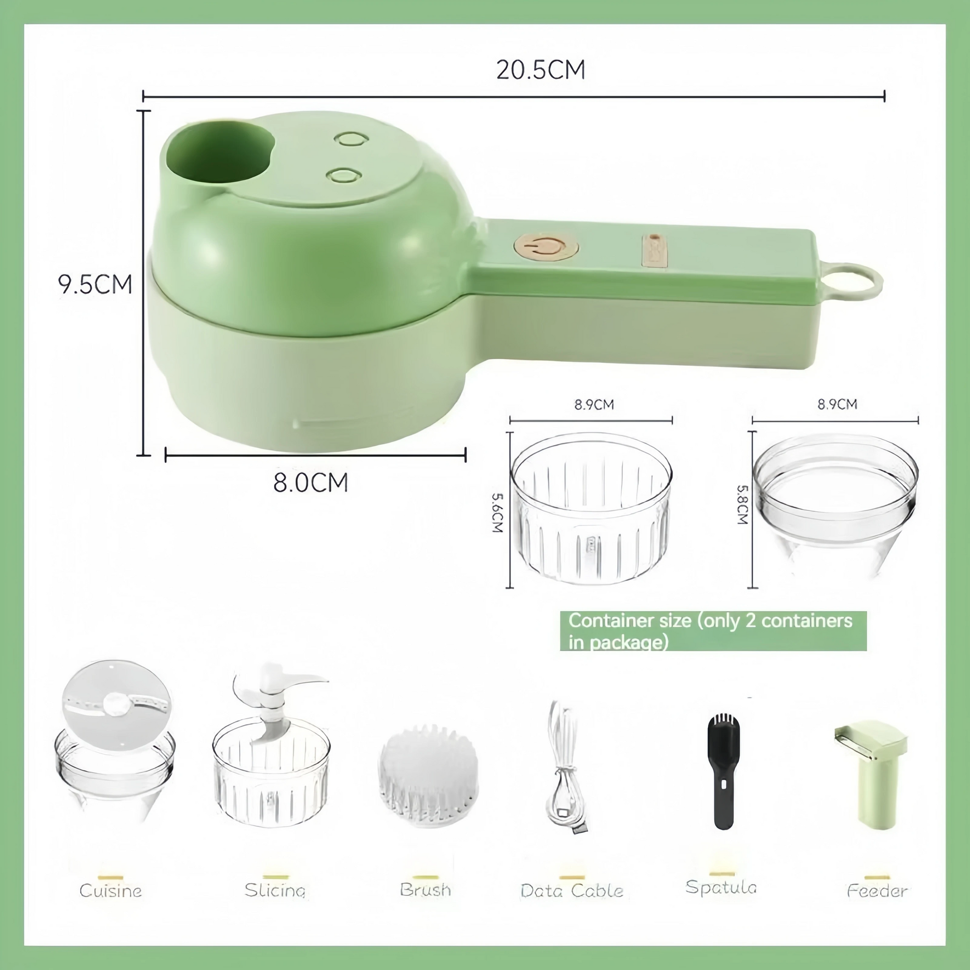 4-in-1 electric vegetable cutter and chopper with accessories
