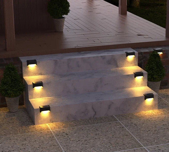 Solar Deck Light Easy Installation with Screws and Adhesive Tape