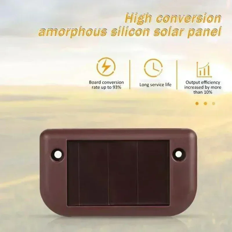 Amorphous silicon solar panel with features highlighted on a gradient background