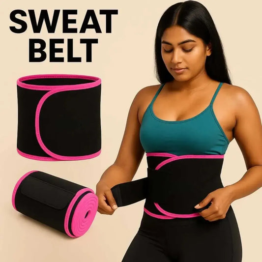 Sweat Belt for Men & Women worn during exercise for tummy fat burning and waist slimming